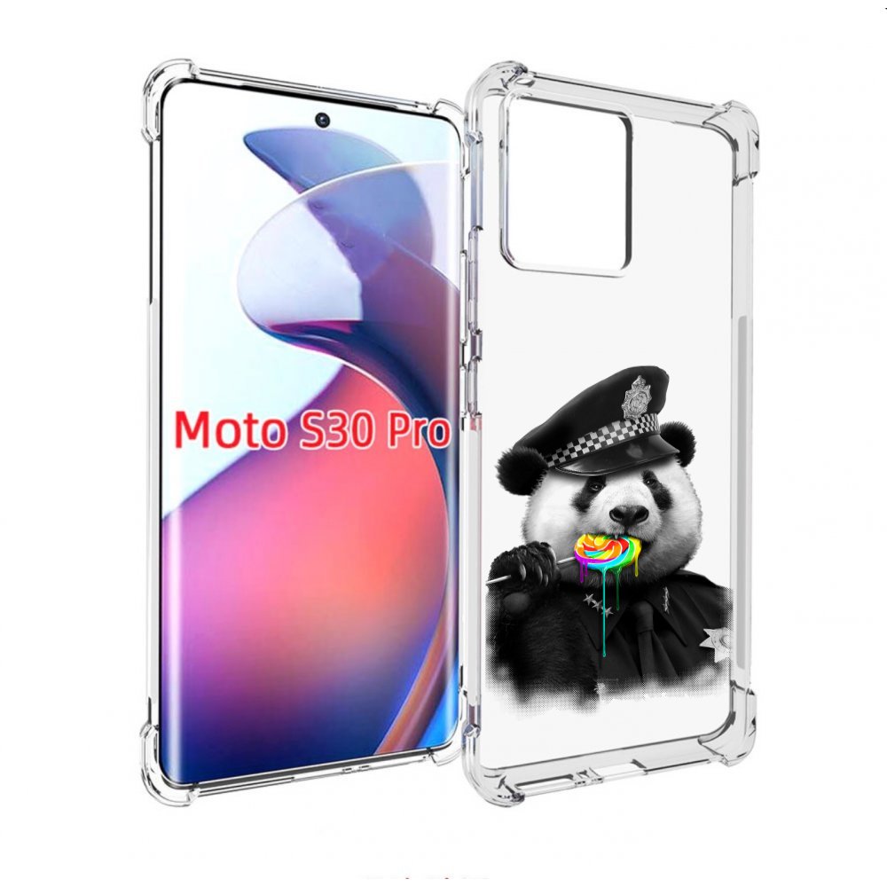 

Чехол MyPads Панда полиция для Motorola Moto S30 Pro, Прозрачный, Tocco