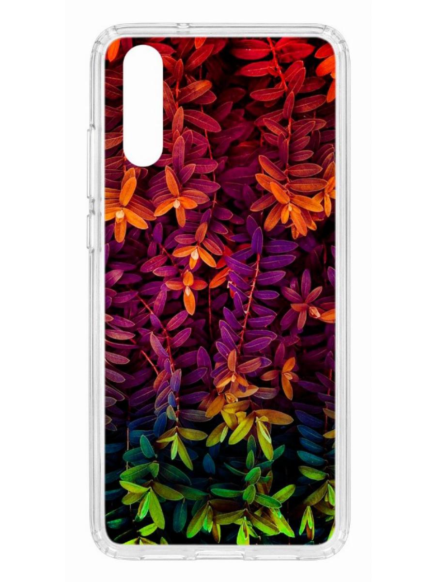 фото Чехол для huawei p20 kruche print neon leaves кruче