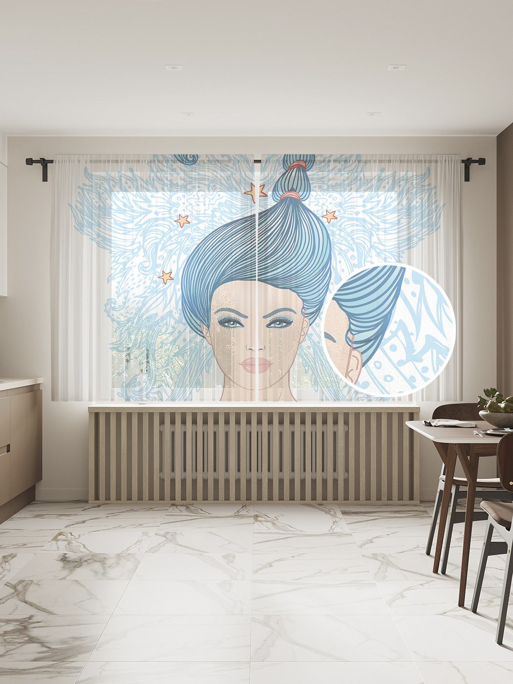 

Фототюль JoyArty "Девушка Скорпион с хвостом" 145x180см, 2 полотна, лента, 50 крючков, Девушка Скорпион с хвостом