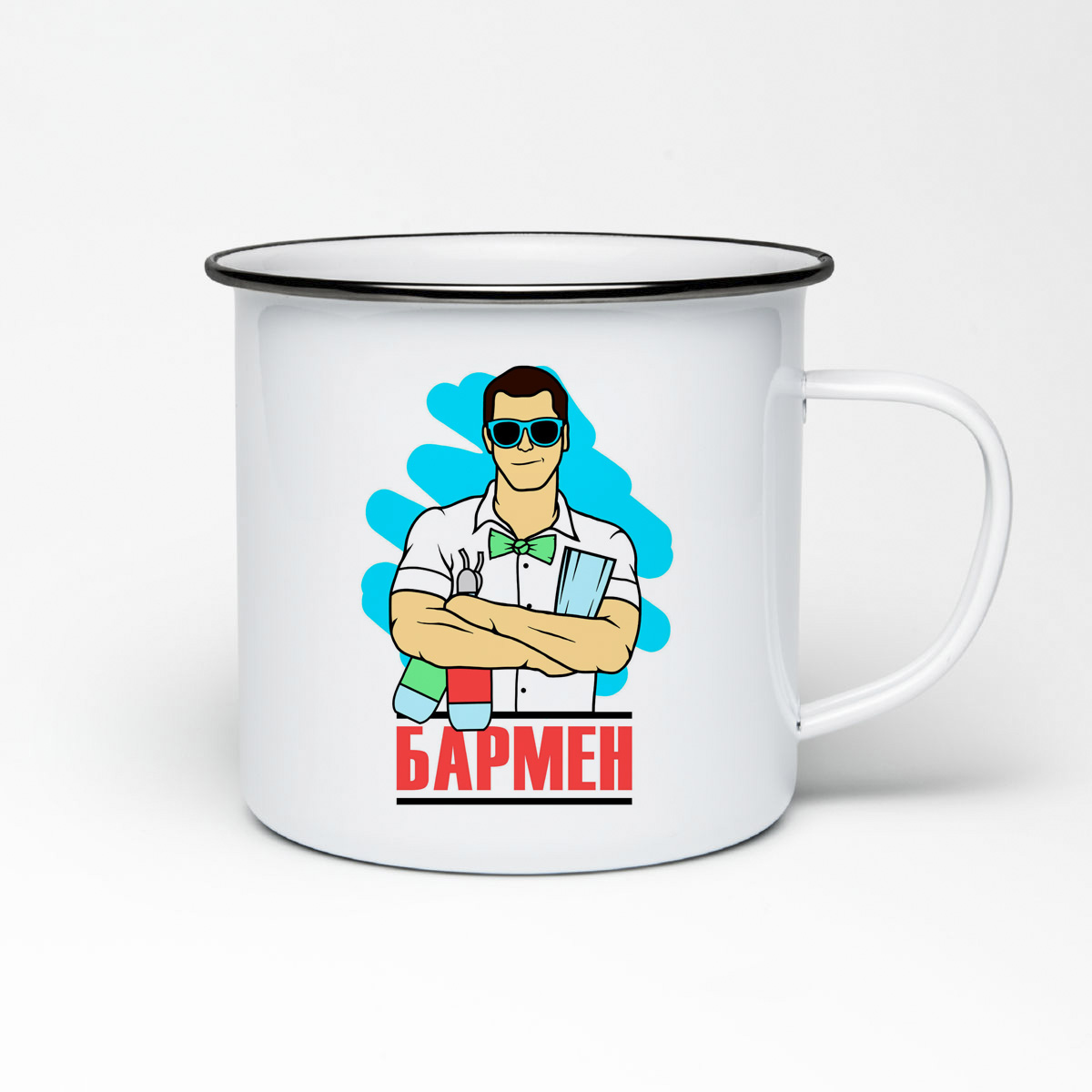 

Кружка металлическая CoolPodarok Бармен