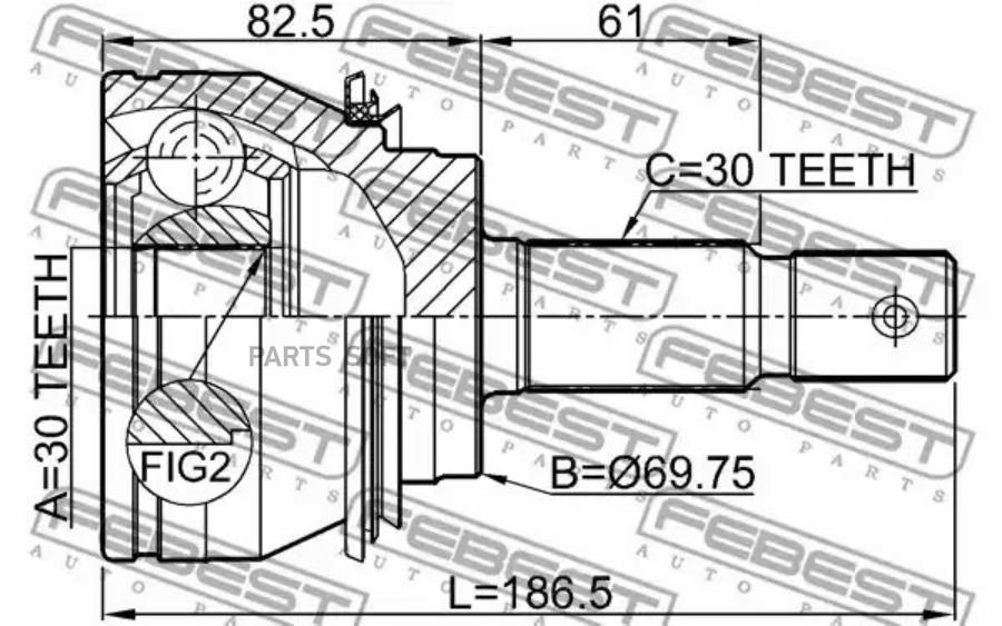 

ШРУС внеш (30x72.5x30) TOYOTA LAND CRUISER PRADO 120 2002-2009 0110-GRJ150