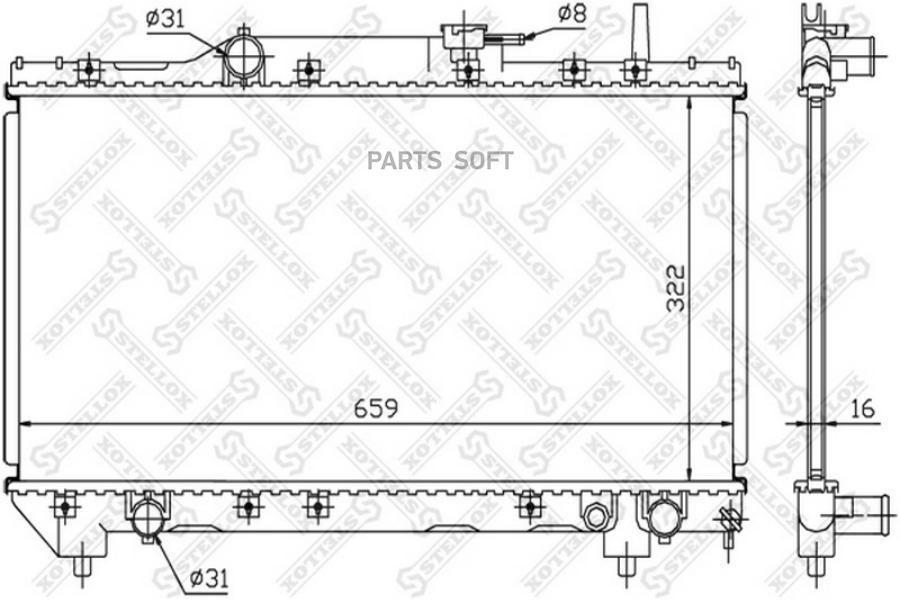 

10-25061-SX_радиатор системы охлаждения Toyota Carina 1.6i/1.8i 16V 92-98