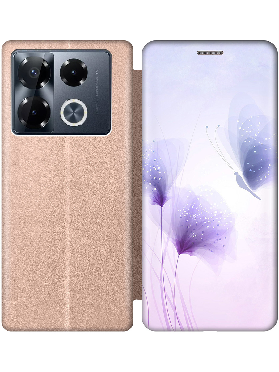 

Чехол-книжка на Infinix Note 40 Pro / 40 Pro 5g / 40 Pro+ 5g с принтом золотой 799715, Золотистый;фиолетовый, 782627023