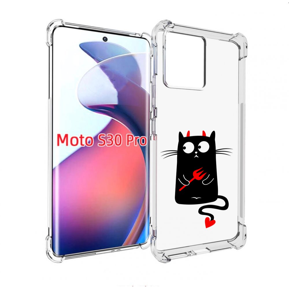 

Чехол MyPads Кот демон для Motorola Moto S30 Pro, Прозрачный, Tocco