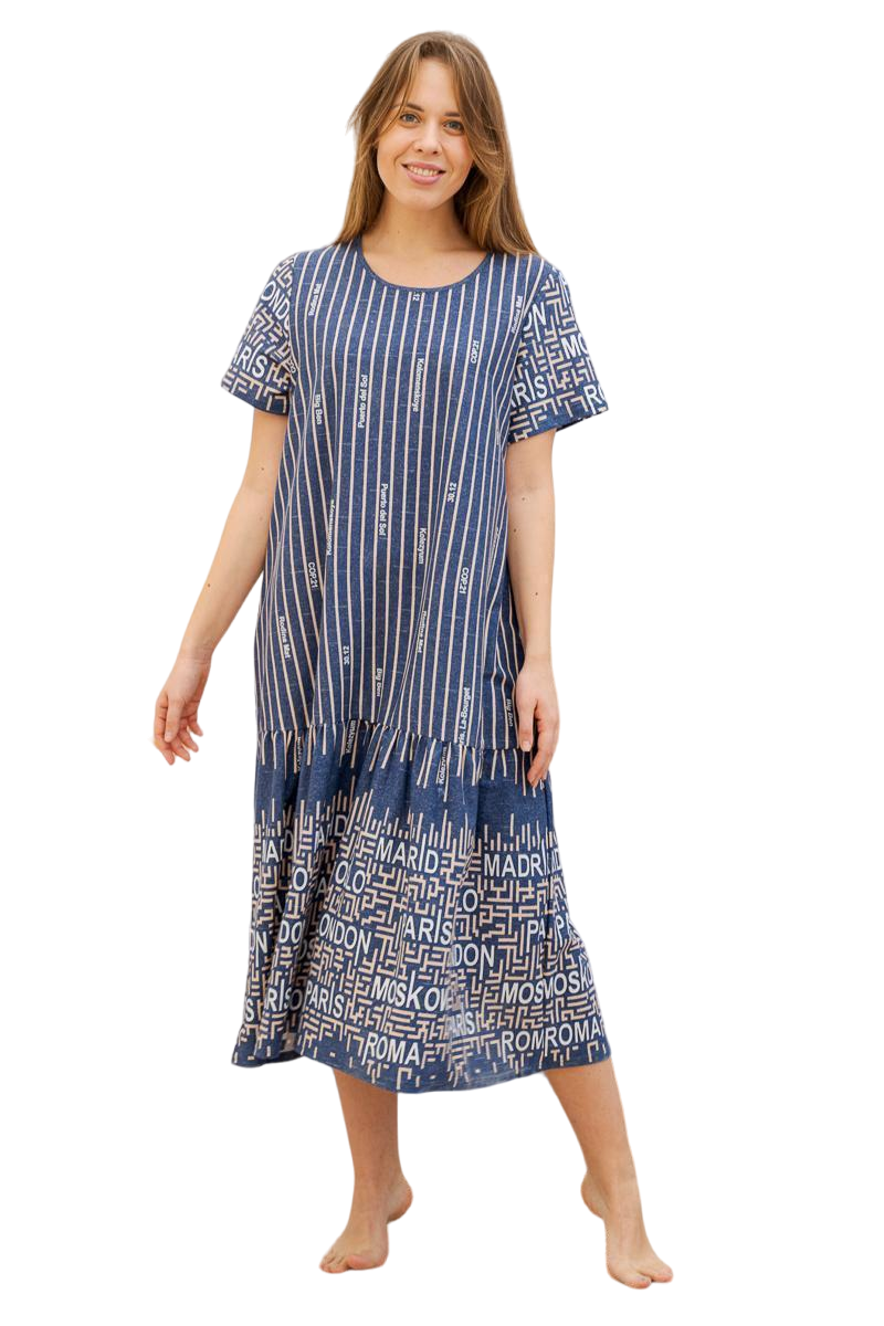 Платье женское LikaDress 18-1539 синее 56 RU