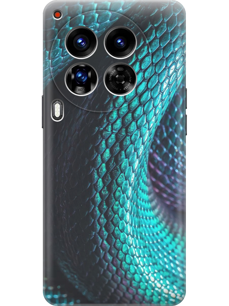 

Силиконовый чехол на Tecno Camon 30 Premier 5g с принтом "Змеиная кожа", Прозрачный;зеленый;синий, 782633032