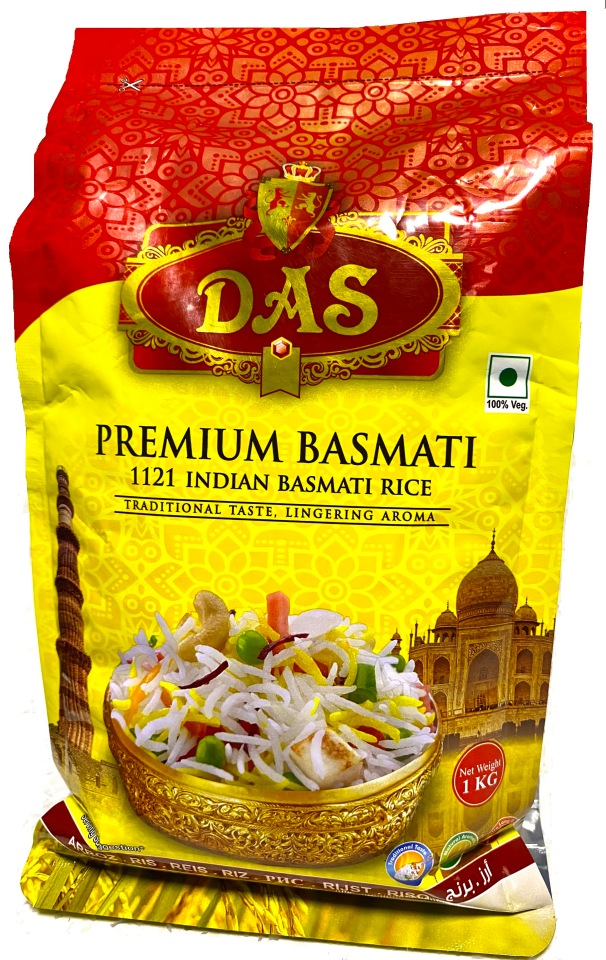 Рис индийский басмати DAS PREMIUM NEW длиннозерный пропаренный для плова 1 кг