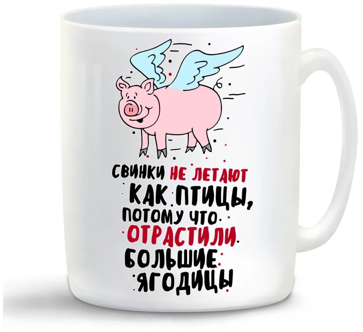 

Кружка CoolPodarok Прикол. Зима.Свинки не летают
