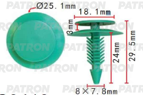 

Клипса Автомобильная PATRON P372013