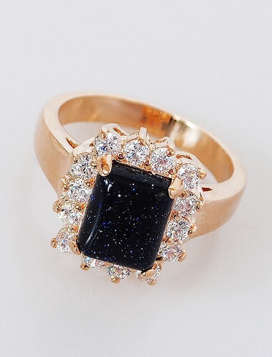 

Кольцо из бижутерного сплава р. 20 Lotus Jewelry 24R-15bs, авантюрин/циркон, 24R-15bs