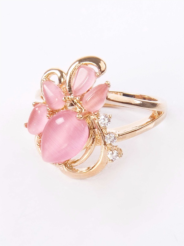 

Кольцо из бижутерного сплава р. 19 Lotus Jewelry 3037R-09CA-pink, кошачий глаз/циркон, 3037R-09CA-pink