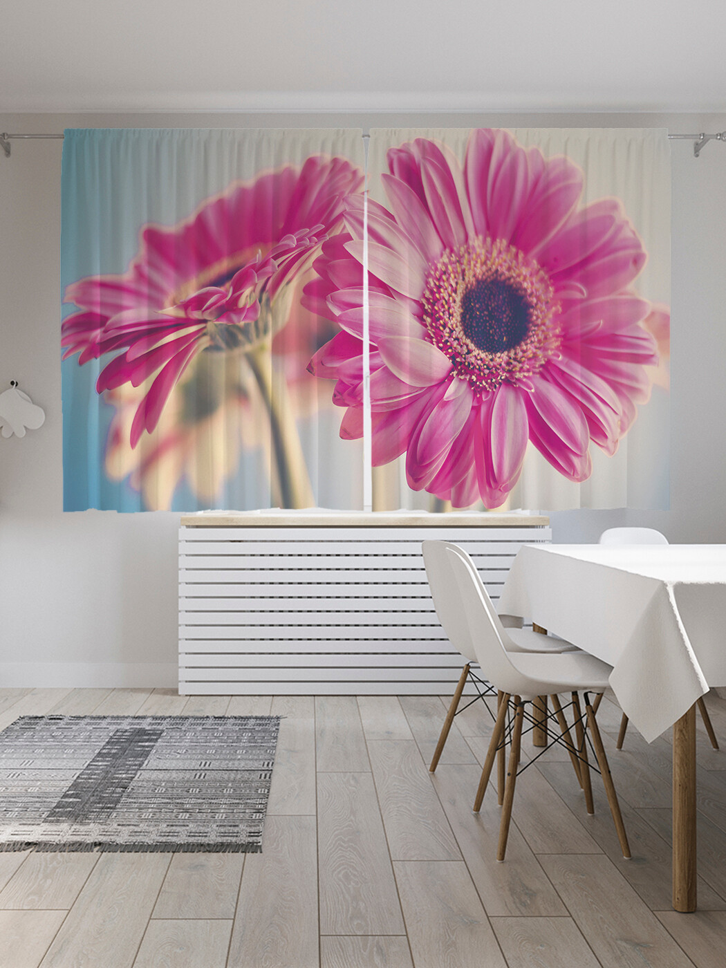 

Фотошторы короткие JoyArty Букет герберы, сатен, 290x180 см