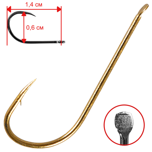 

Одинарные крючки Owner лимерик классические №10, с лопаткой, загнутое острие, с бородкой, Золотистый, Owner 53100 10 (15шт.)
