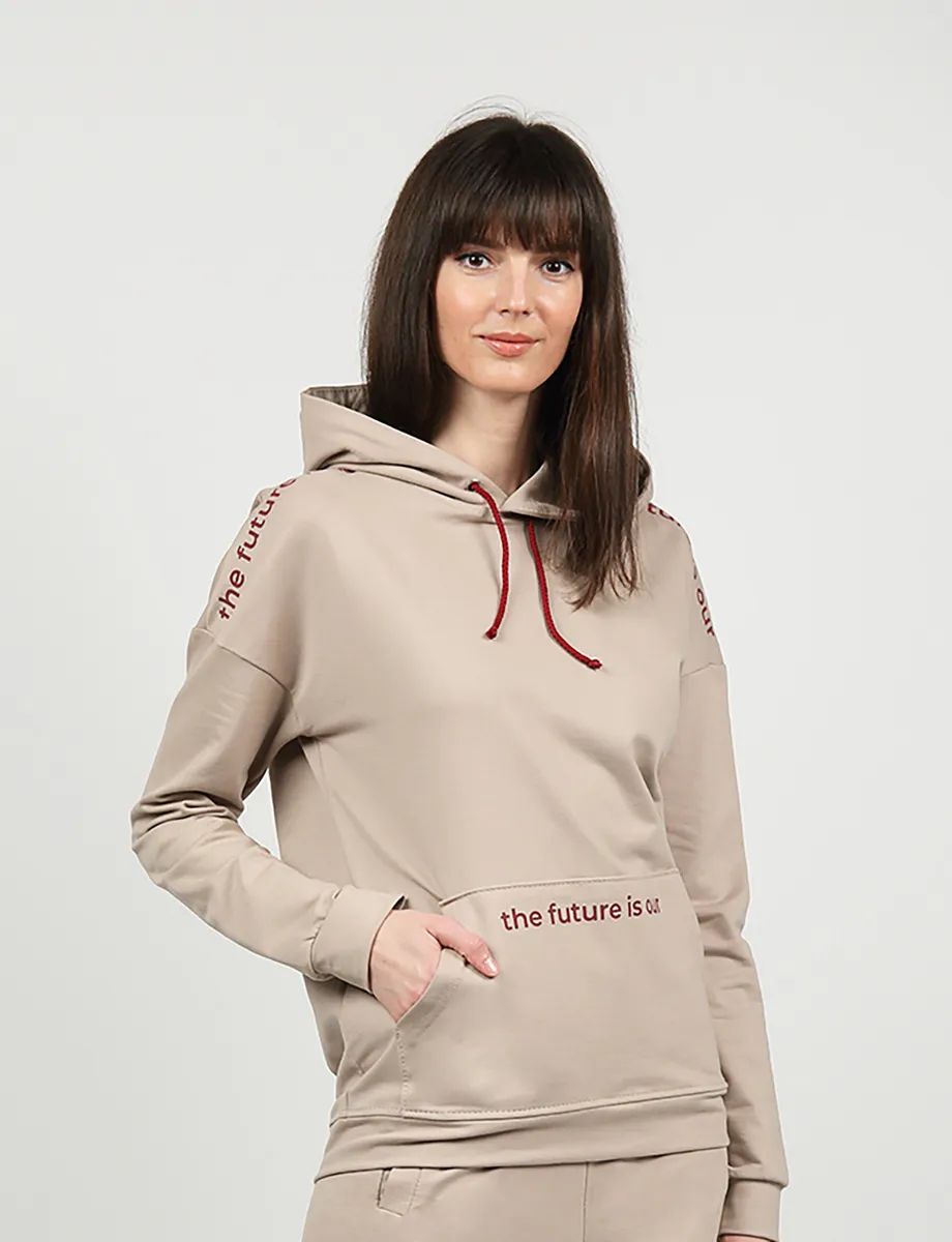 Худи женское на базар 78-372 бежевое 40-42 RU