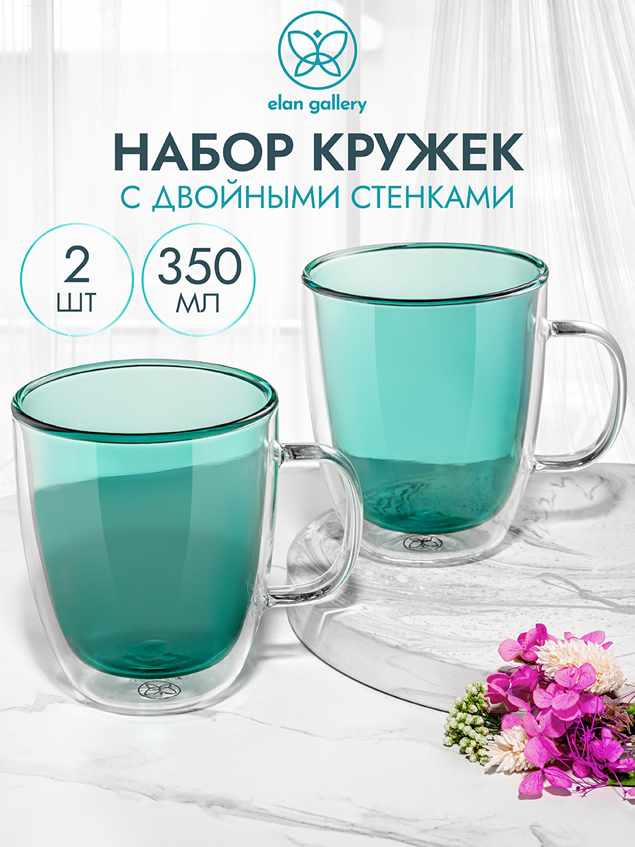 

Набор 2 кружек 350 мл Elan Gallery "Crystal glass" зеленый