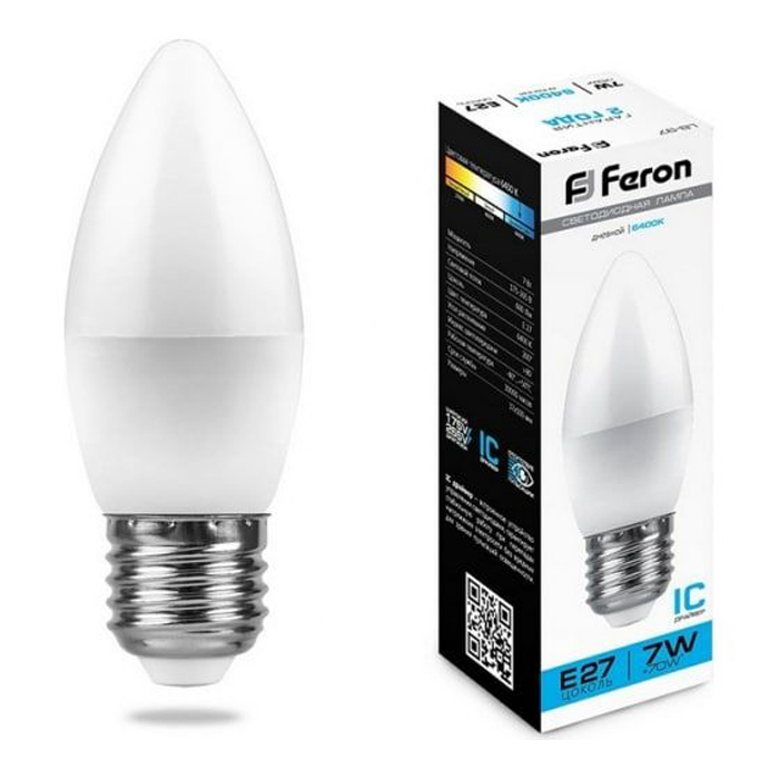 

Лампочка светодиодная Feron LB-97, 25883, 7W, E27 (комплект 10 шт.)