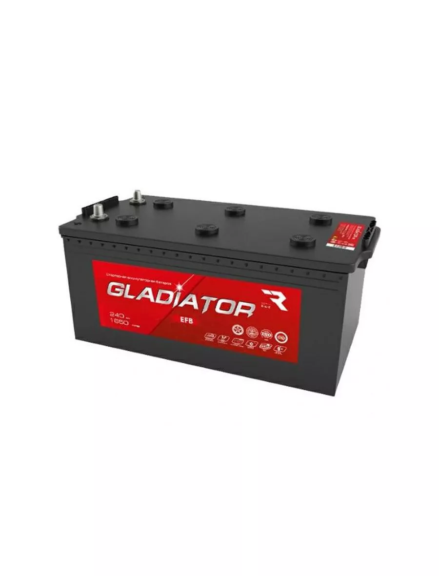 

Аккумулятор грузовой GLADIATOR EFB 240Ah 1650А обратная полярность (518х276х242), GLADIATOR 1