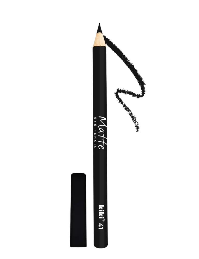 Карандаш для глаз Kiki Matte eye pencil тон 41, черный. Стойкий восковый, мягкий космет...