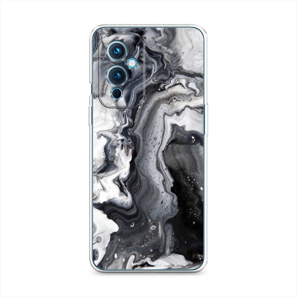 фото Силиконовый чехол "бело-черные сложные полосы" на oneplus 9 le2110 awog