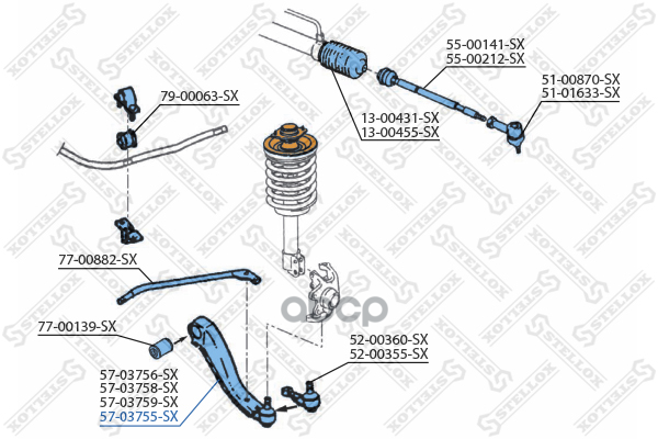 

Рычаг подвески Stellox 5703755SX