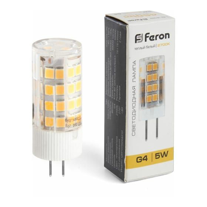 

Лампочка светодиодная Feron LB-432, 25860, 5W, G4 (комплект 10 шт.)