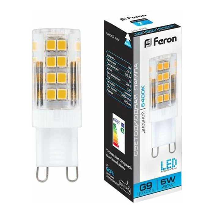 

Лампочка светодиодная Feron LB-432, 25771, 5W, G9 (комплект 10 шт.)