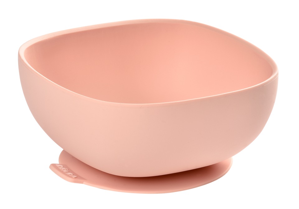 Тарелка детская BEABA BOL SILICONE VENTOUSE PINK beaba тарелка из силикона с присоской и отделениями