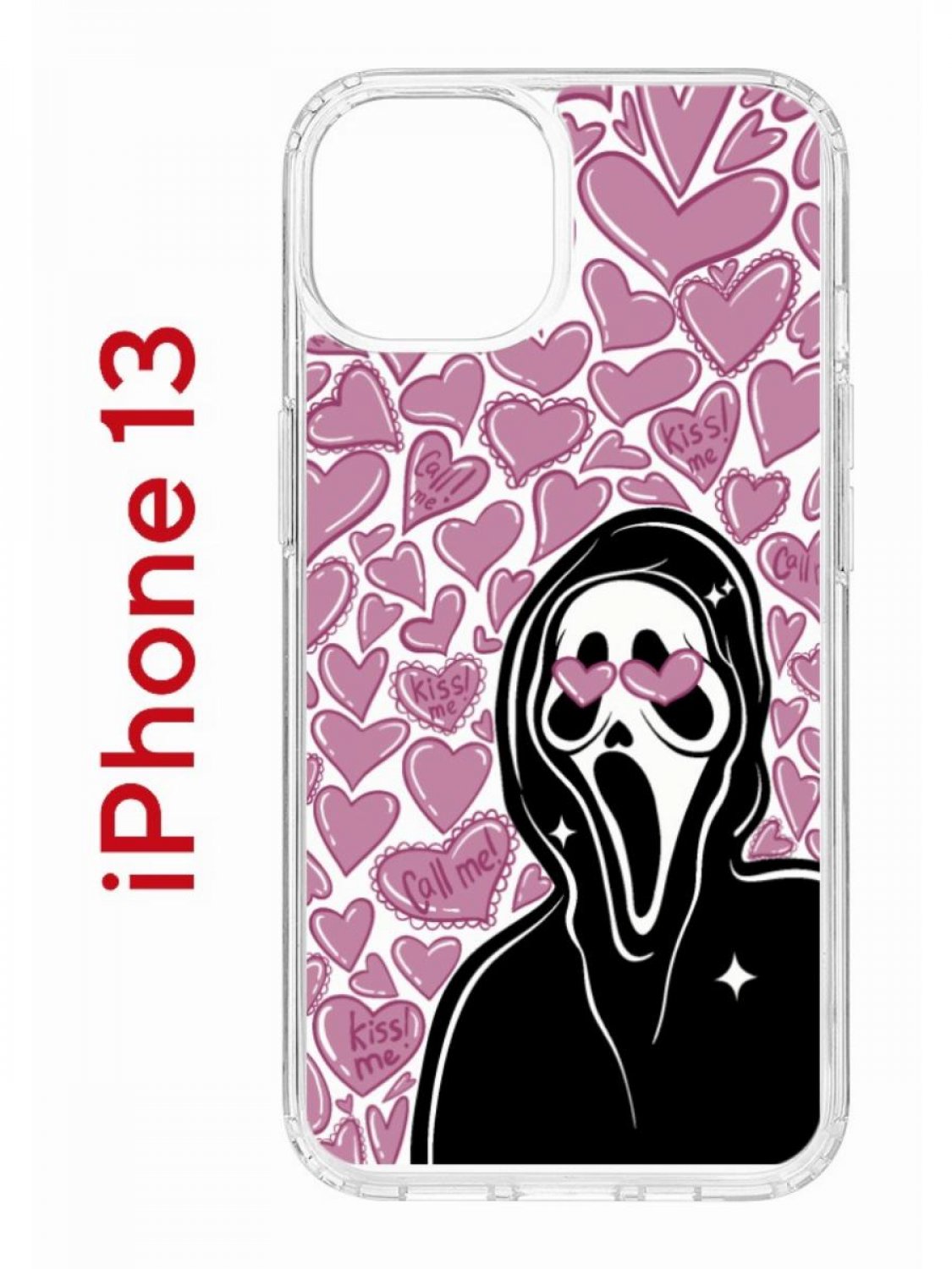 Чехол на iPhone 13 с принтом Kruche Print Любовь и Крик, бампер с защитой камеры