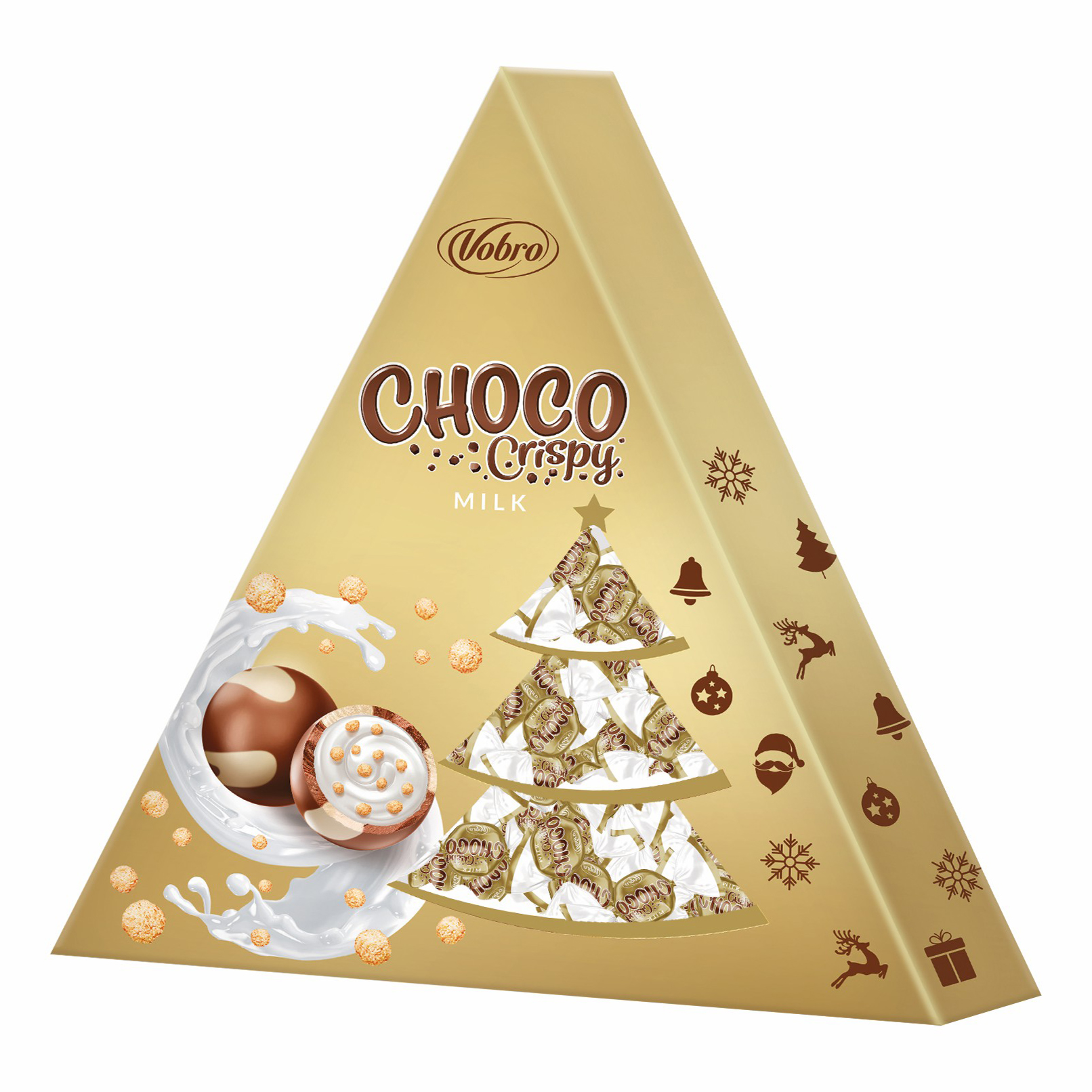 Конфеты шоколадные Vobro Choco Crispy Елка 112 г