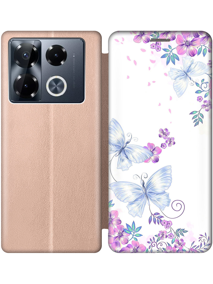 

Чехол-книжка на Infinix Note 40 Pro / 40 Pro 5g / 40 Pro+ 5g с принтом золотой 799627, Золотистый;белый;фиолетовый, 782627023
