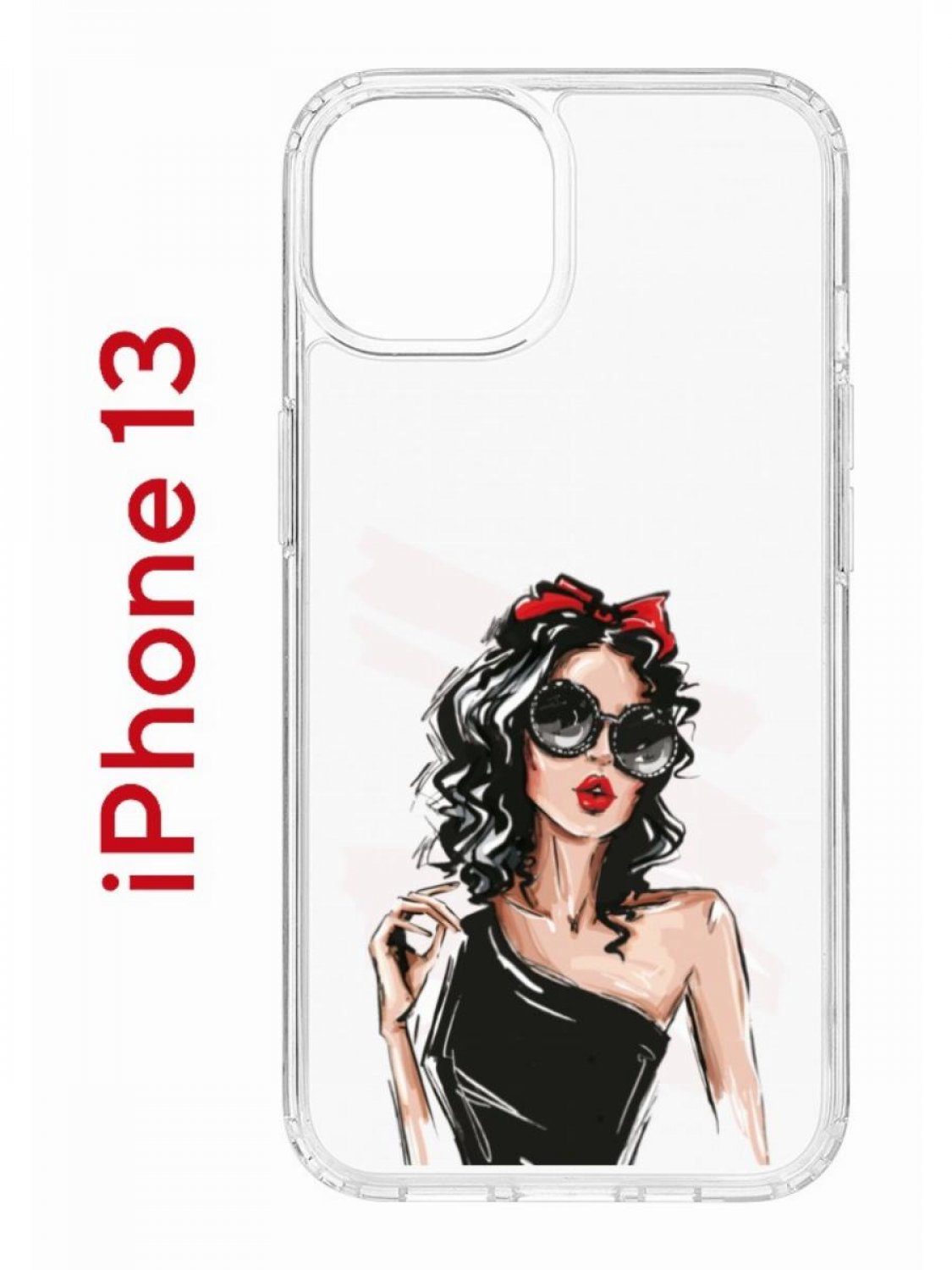 Чехол на iPhone 13 с принтом Kruche Print Фэшн леди, бампер с защитой камеры