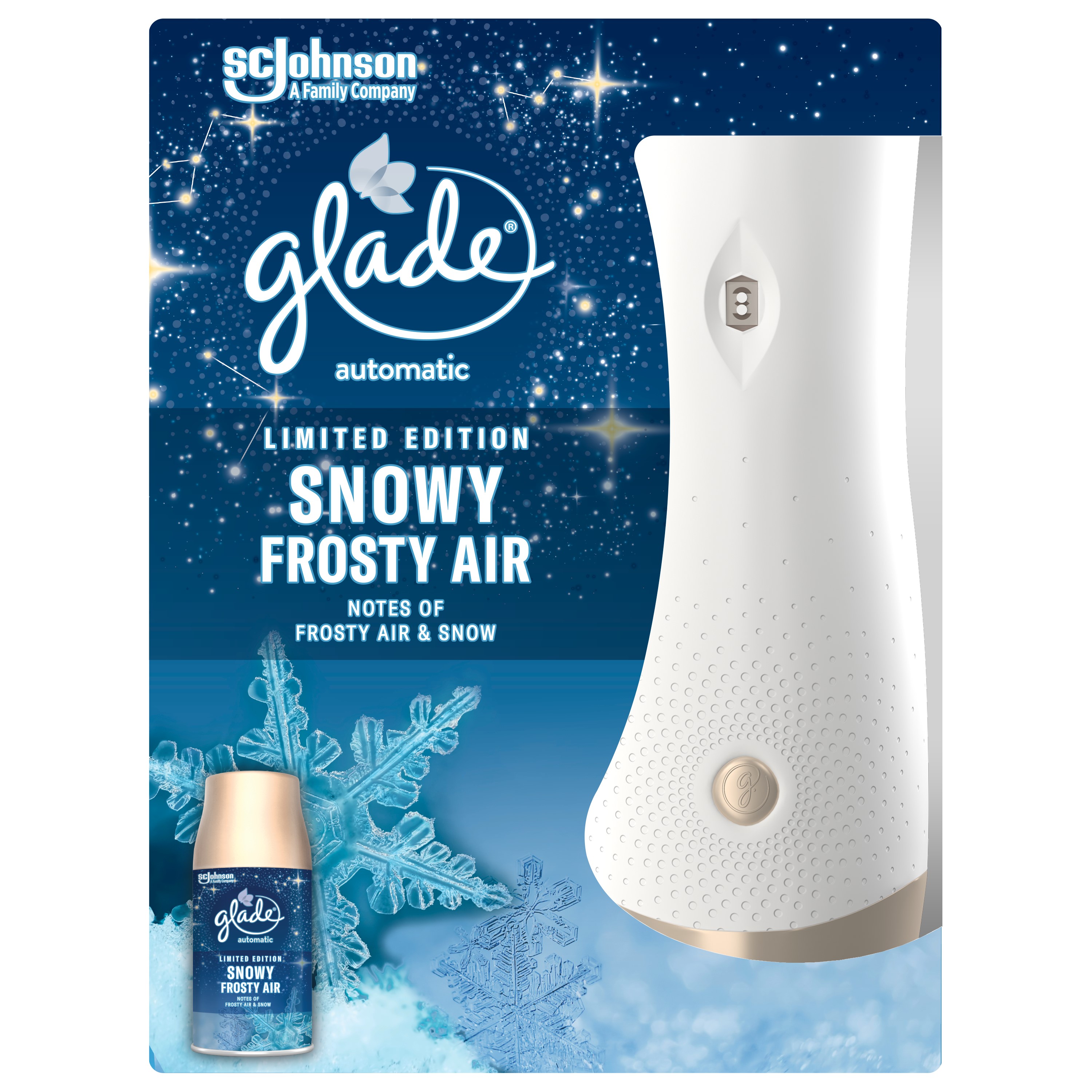 

Сменный баллон для освежителя воздуха Glade Automatic Snowy Frosty Air 269 мл