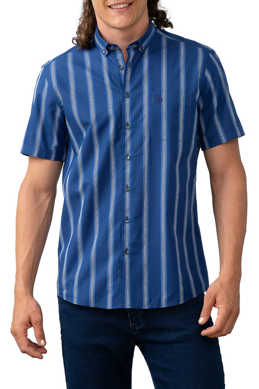 

Рубашка мужская U.S. POLO Assn. G081SZ0040KAYNA синяя 46, G081SZ0040KAYNA