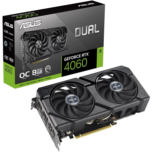 

Видеокарта ASUS NVIDIA GeForce RTX 4060 Dual Evo OC (DUAL-RTX4060-O8G-EVO), Черный, GeForce RTX 4060 Dual Evo OC