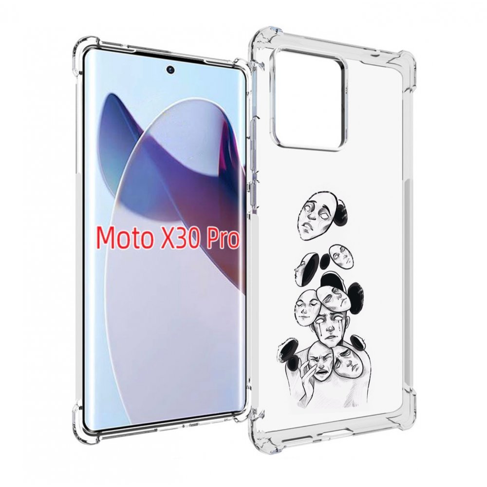 

Чехол MyPads человек с разными масками для Motorola Moto X30 Pro, Прозрачный, Tocco