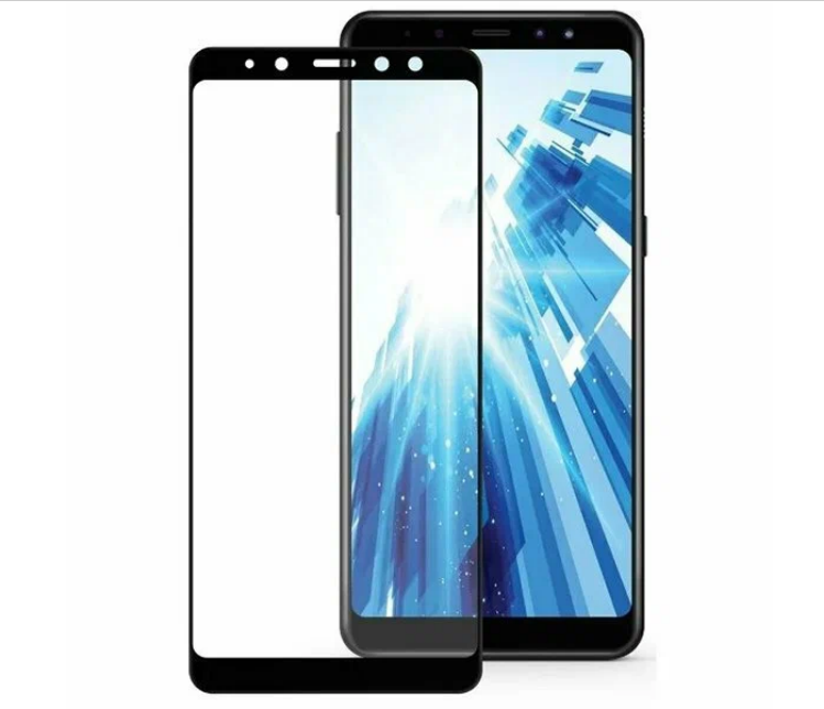 

Защитное стекло для Samsung Galaxy A8 Plus 2018 (A730F), черная рамка, полная проклейка, A730