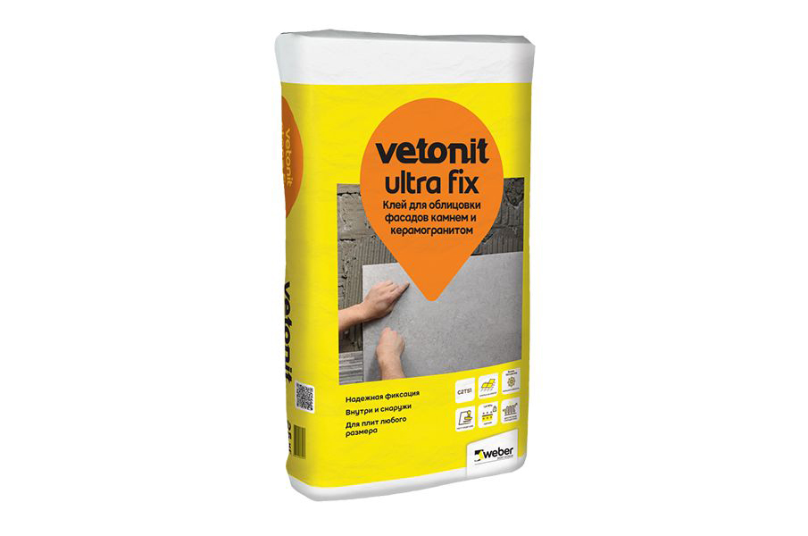 

Клей для керамогранита Weber Vetonit Granit Fix, 25 кг, Серый