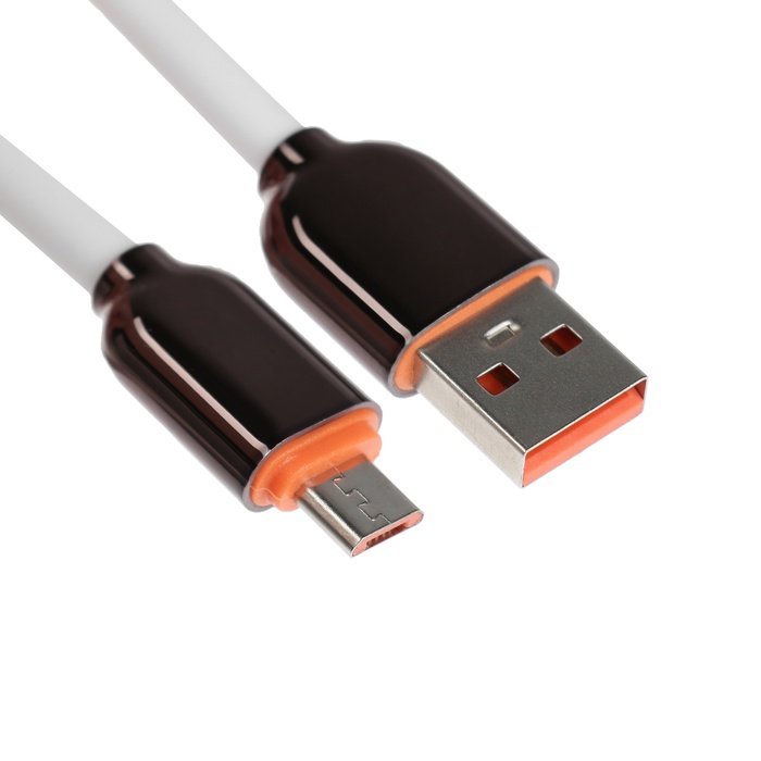 Кабель MicroUSB - USB, 2.4 A, оплётка PVC, 1 метр, белый 600016946005