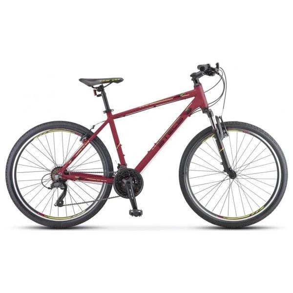 фото Велосипед stels navigator-590 v 2021 16" бордовый/салатовый