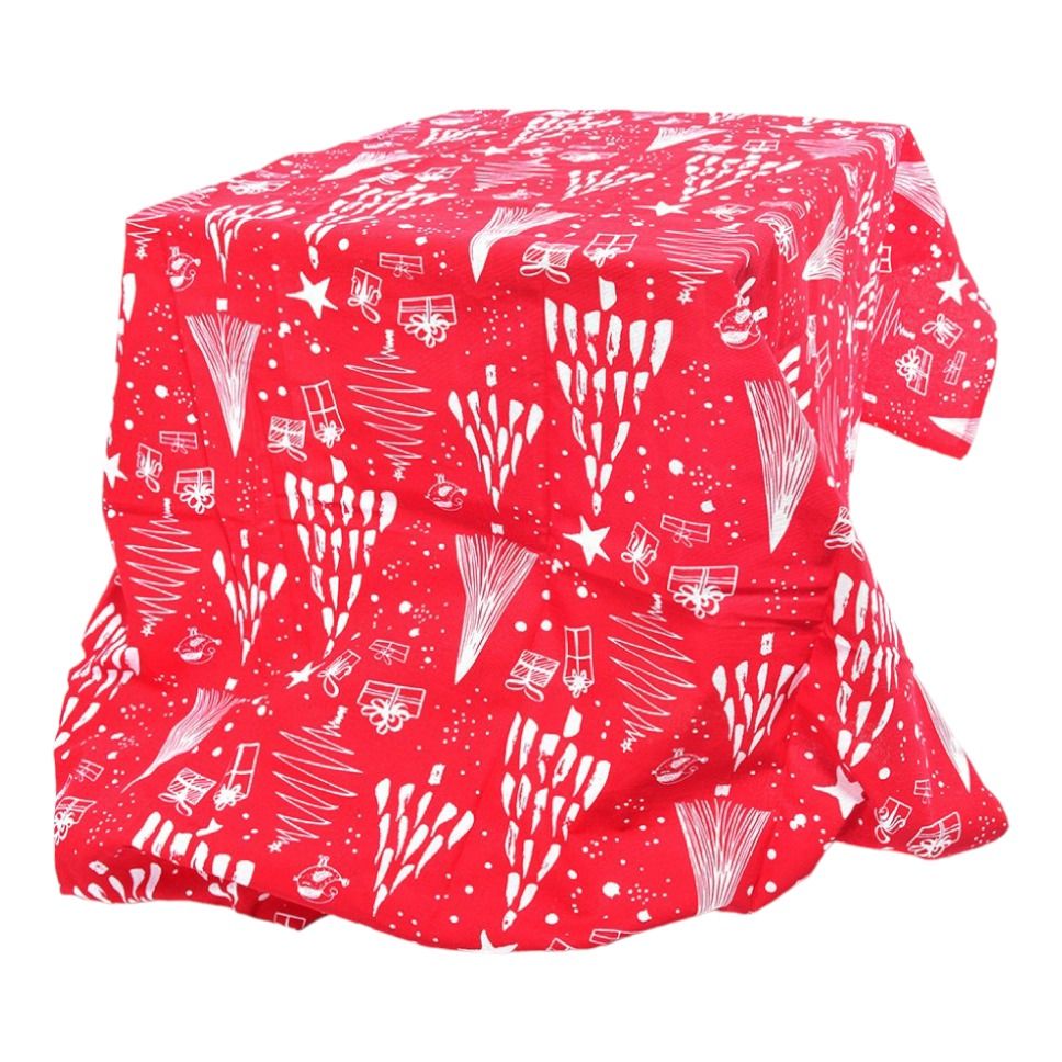 Скатерть Mercury Textile Christmas 140 х 180 см хлопок красная
