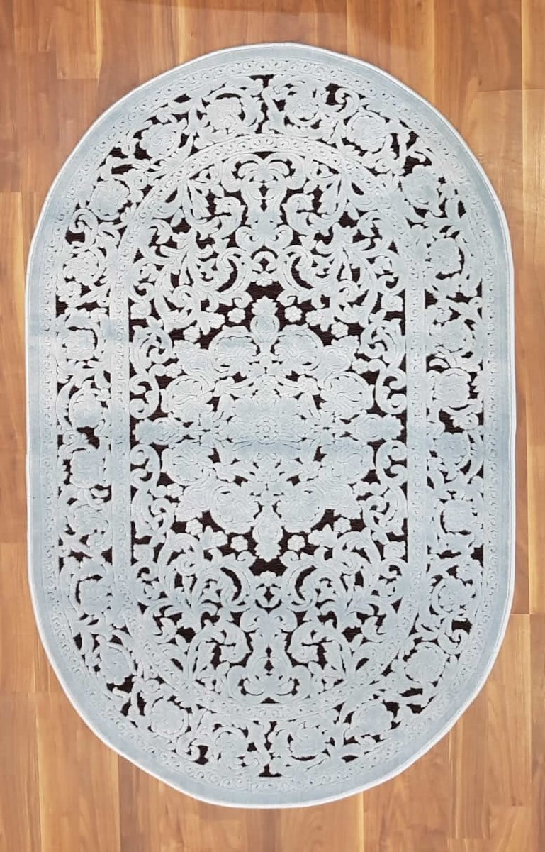 фото Ковер gloria 3793a овал с.голубой 80x300 sofia rugs