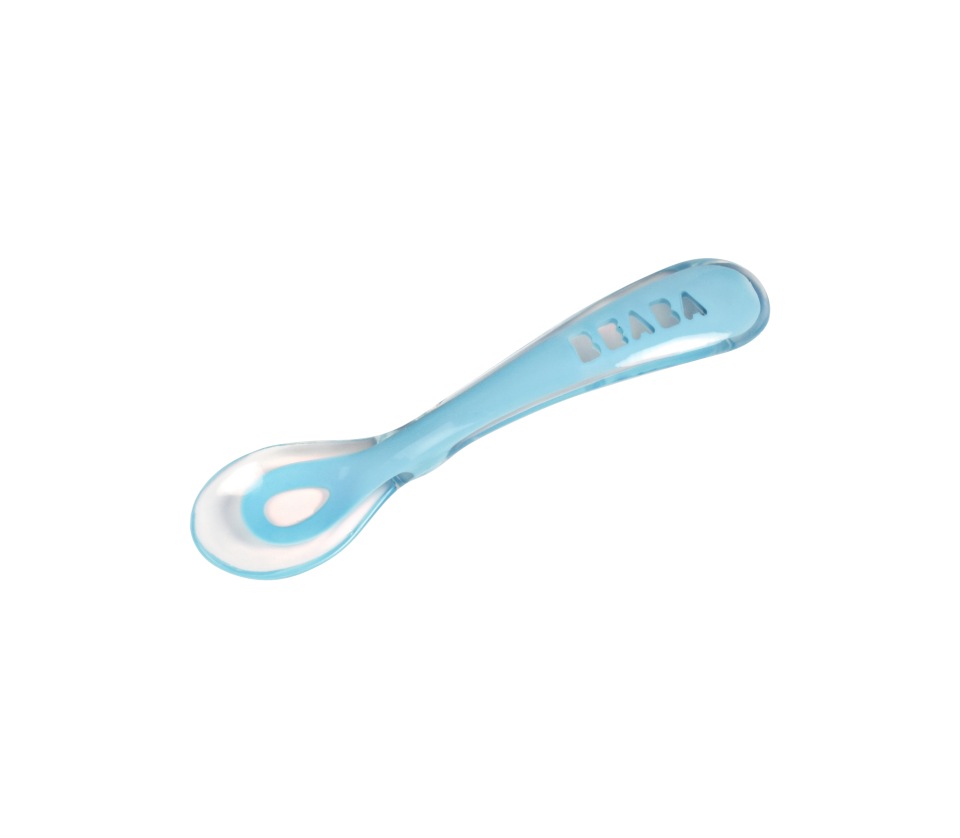 фото Ложка детская beaba 2nd age silicone spoon blue