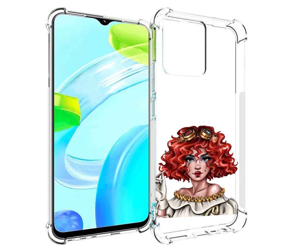 Чехол MyPads модель-в-сине-красных-очках женский для Tecno Phantom X2