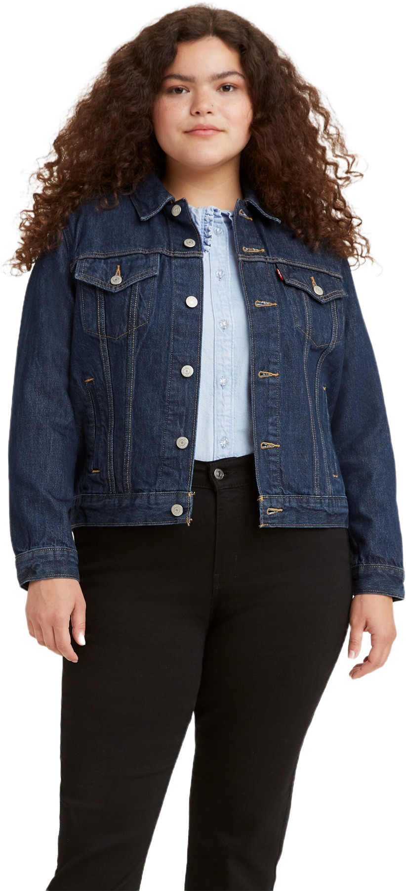 фото Джинсовая куртка женская levi's women original trucker jacket синяя xl