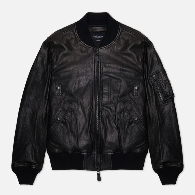 

Мужская куртка бомбер EASTLOGUE MA-1 Leather чёрный, Размер L, MA-1 Leather