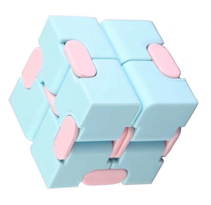 фото Бесконечный кубик - трансформер игрушки к 1006 - 03 куб бирюзовый с розовым