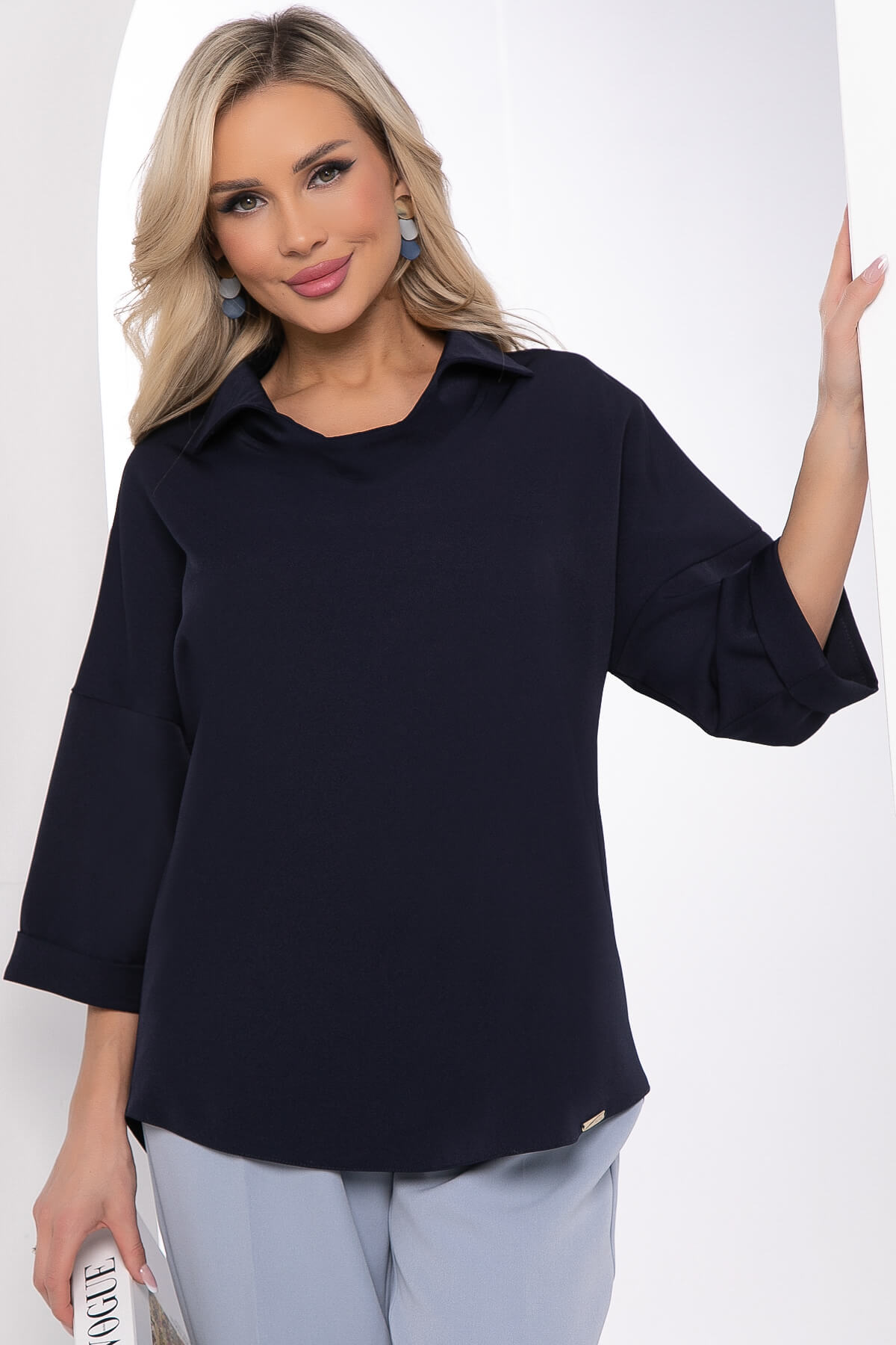 

Блуза женская LT Collection Аста синяя 48 RU, Синий, Аста