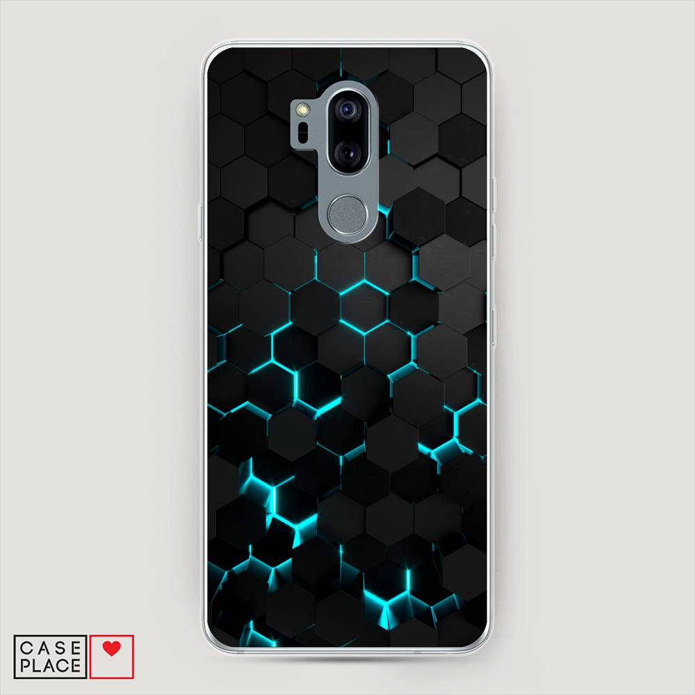фото Чехол awog "соты бирюзовые" для lg g7 thinq