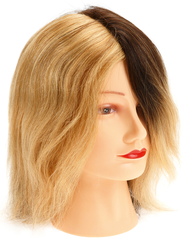 Голова учебная DEWAL 4 цвета, натурал.волосы 20-25 см MR-M-2049A