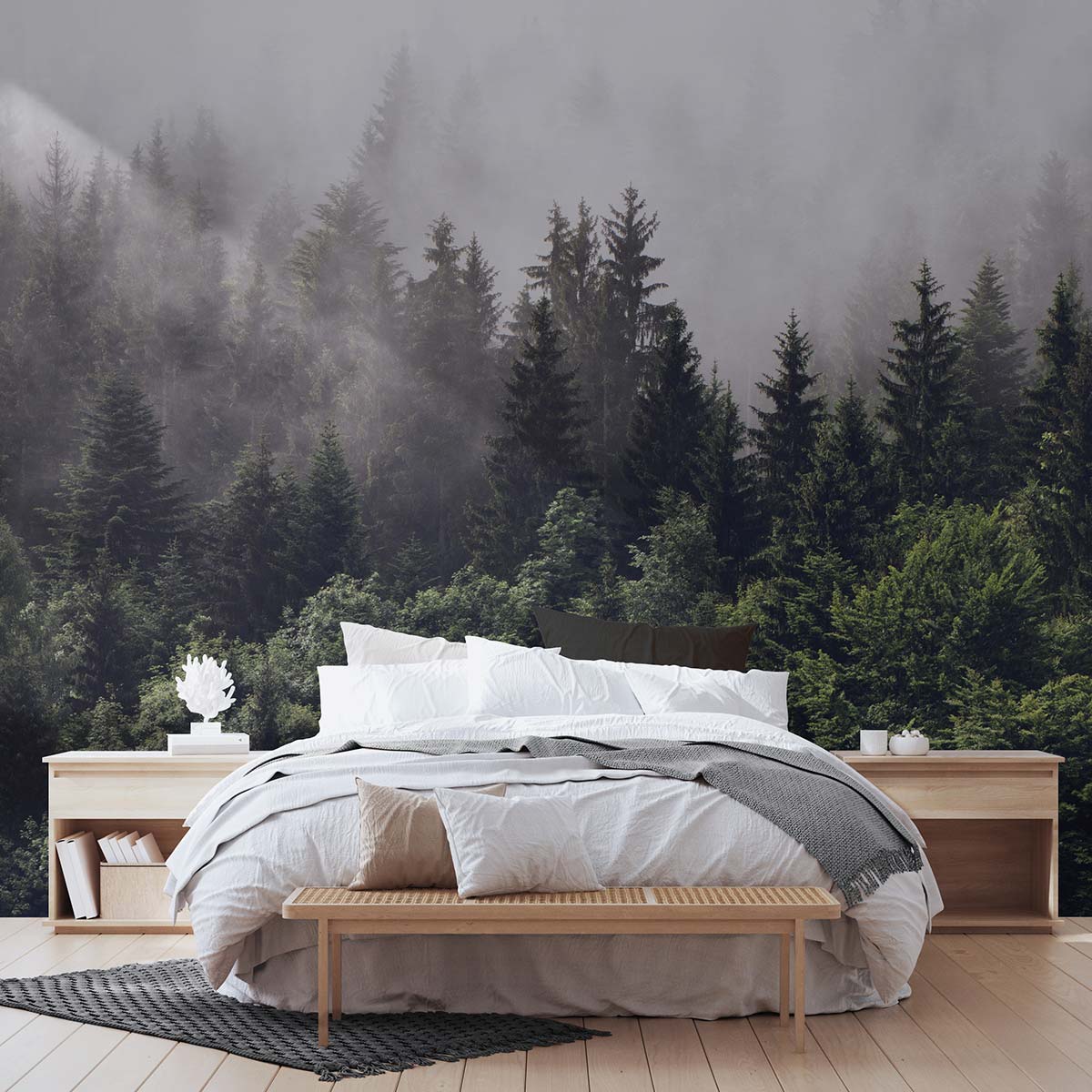 фото Фотообои флизелиновые встык verol "лес и туман" 300х270 см, 155-ффо-02812